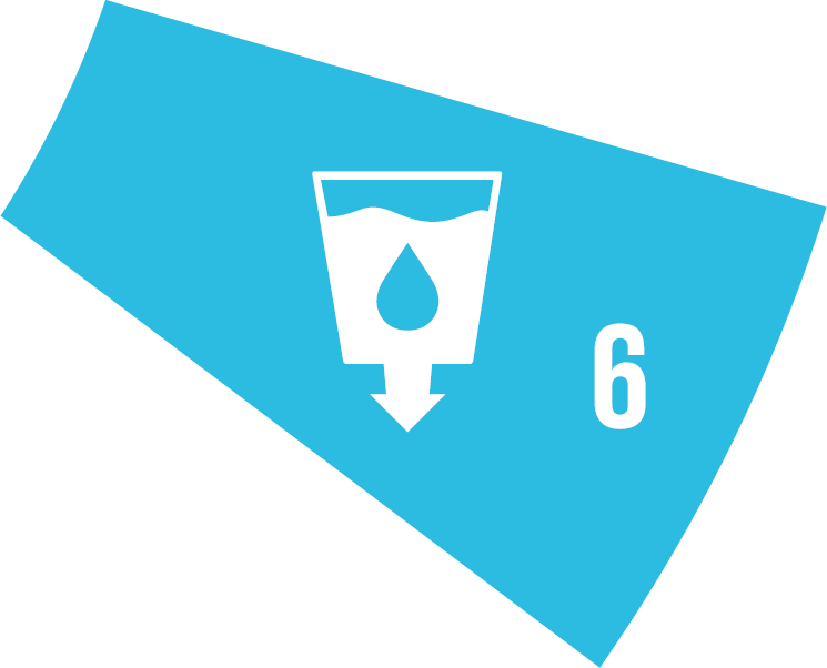 Logo af FN's 6. verdensmål for bæredygtig udvikling. Rent vand og sanitet.